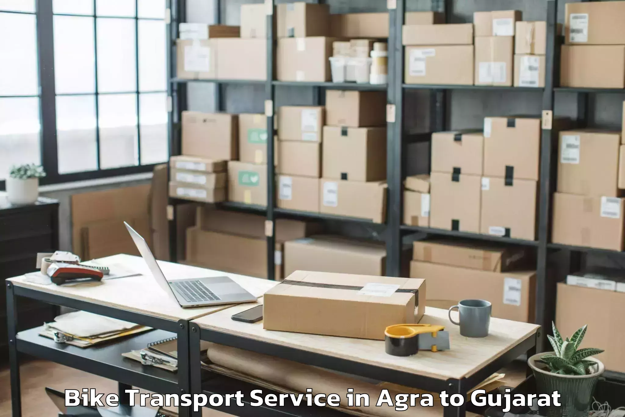 Reliable Agra to Talaja Bike Transport